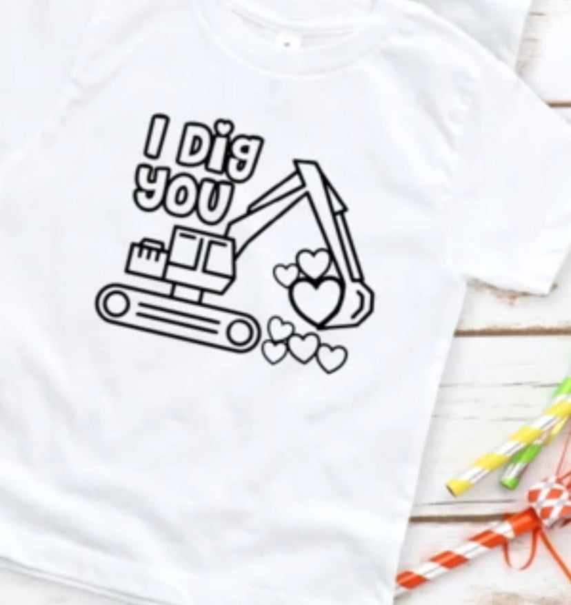 Valentine’s Day coloring tees